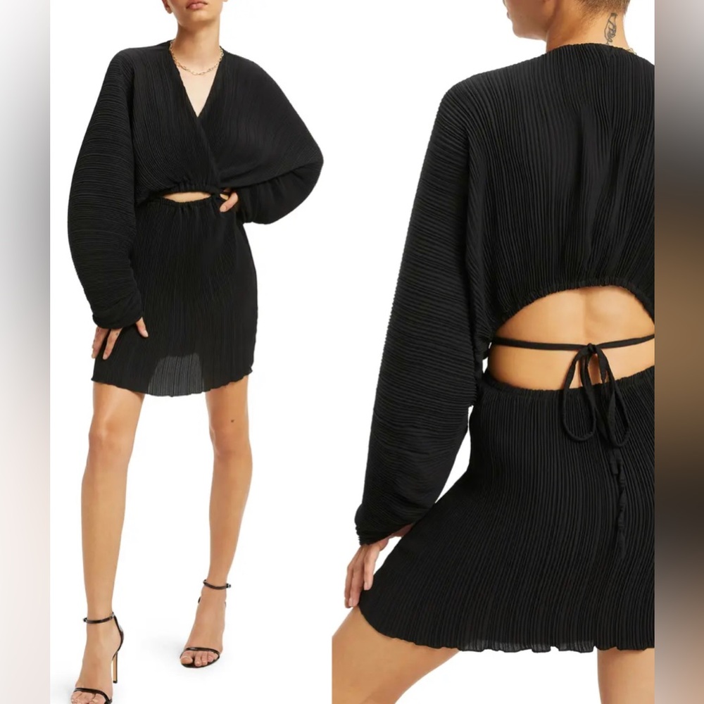 NWT Good American long sleeve cutout mini dress. Size1-2